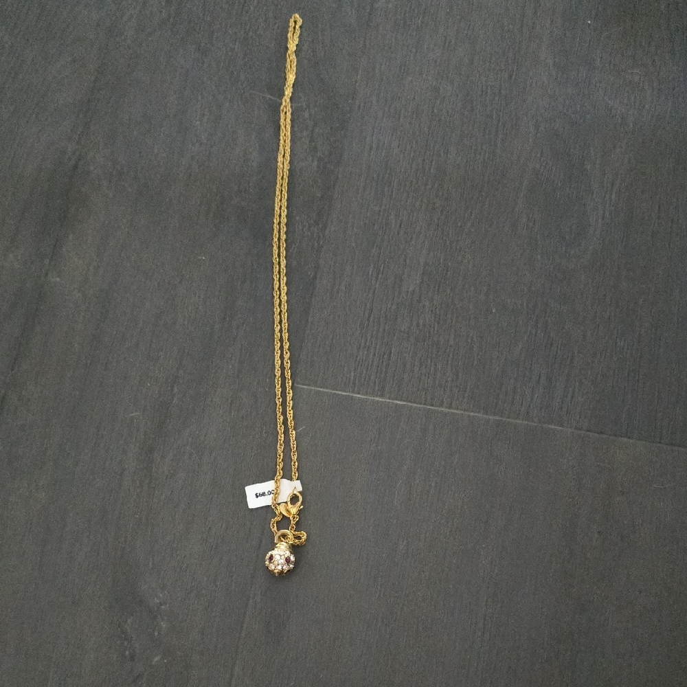 Nolan Miller Gold Necklace with Crystal Charm